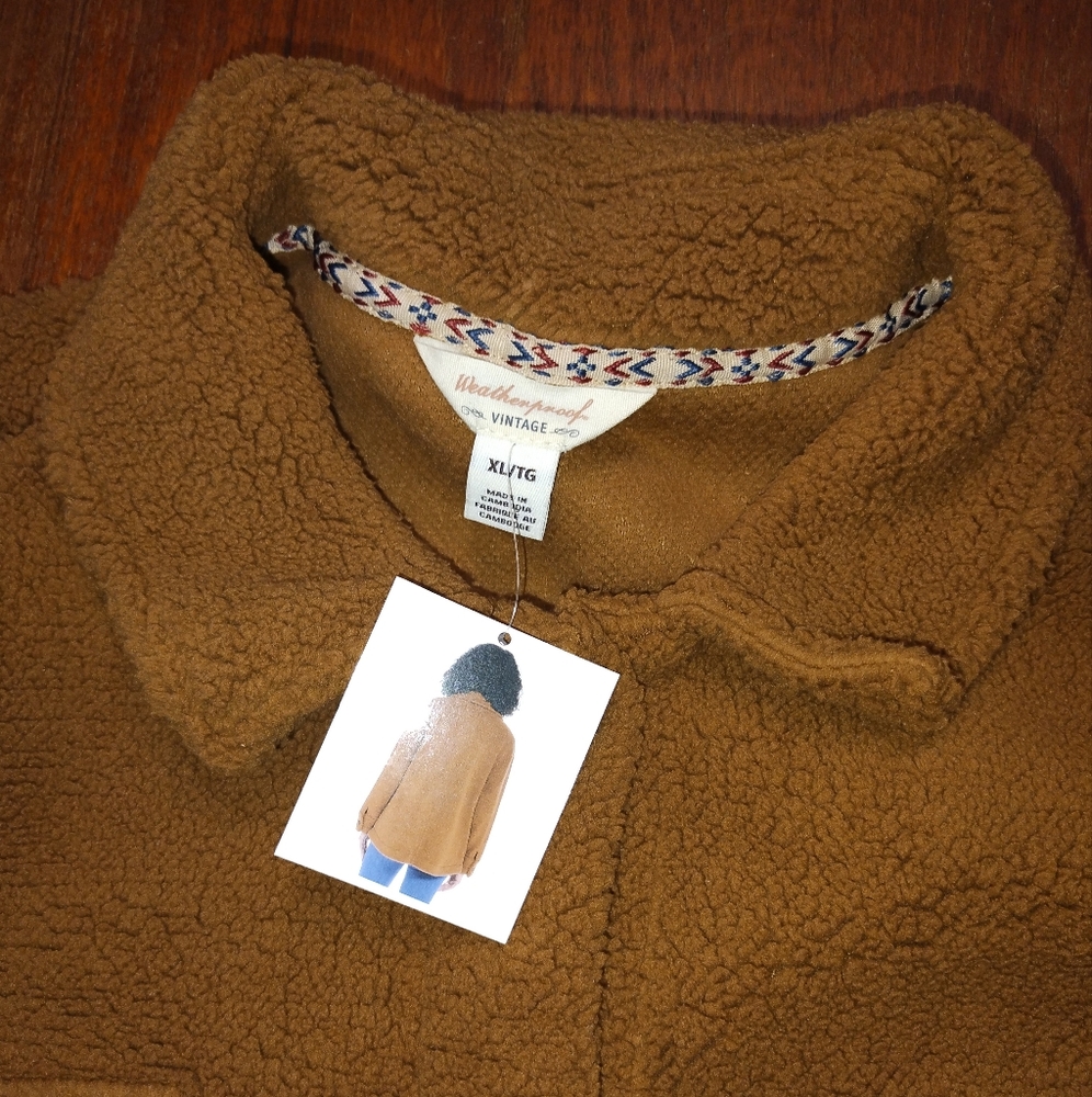 NWT Weatherproof Vintage Fuzzy Fleece Shacket, Jacket, Brown, Size XXL - Picture 5 of 5
